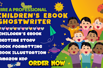 ghostwrite your childrens book and ebook, do amazon KDP, and ebook  promotion
