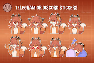 draw furry discord or telegram stickers pack