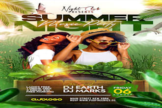 create party flyer, minimal party flyer, club flyer, pool party