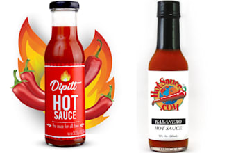 design jar label, tin label, sauce label, sauce packaging and honey label design