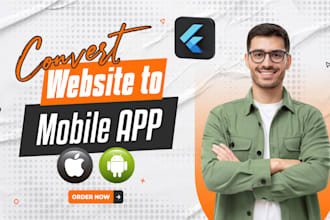 convert website to android app and ios app using flutter
