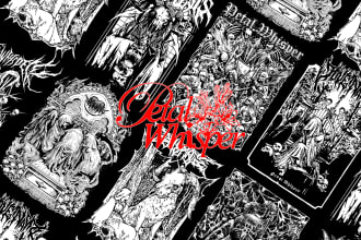 draw custom artwork in heavy death metal style