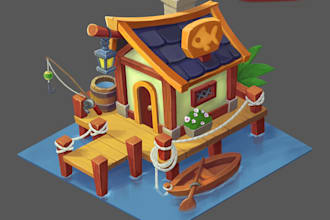 do isometric game assets and props