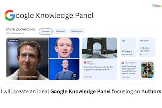 create an ideal google knowledge panel focusing on authors
