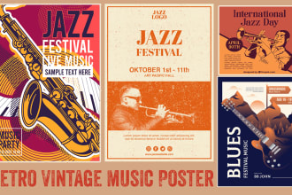 do jazz, blues, pop, retro vintage poster design jazz flyer