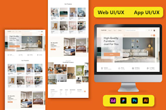design website ui, web ui ux, landing page design in figma and xd