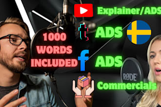 record swedish male and female voice over high quality