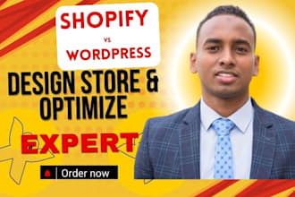 shopify vs wordpress design redesign setup store booking calendly fix optimize