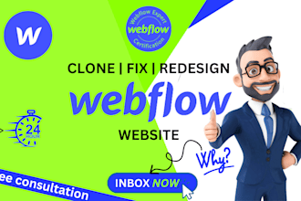expertly clone, redesign, fix your webflow website in 24 hours