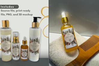do professional and modern cosmetic label design, skincare, haircare, packaging