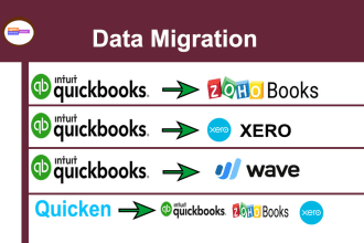 do accounting data migration from quickbooks to zoho books, xero or wave