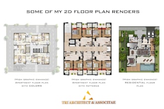 render 2d and 3d floor plan in photoshop and sketchup vray
