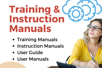 write training manual instruction manual and product manual for business