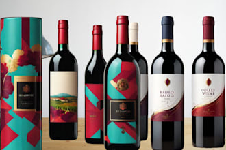 do unique and original label, logo design for wine, champagne, rum, mead, alcoho