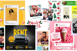 make social media designs custom posts, covers, ads creative