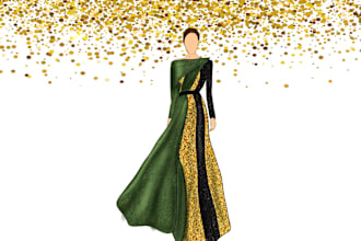 do fashion design illustrations and technical drawings for dresses and footwear
