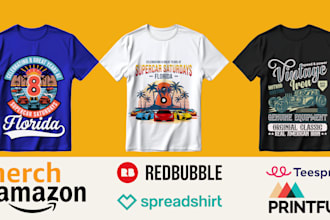 create vintage car t shirt and sports t shirt design