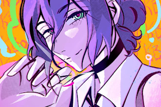 draw your idea with my cartoon or anime style