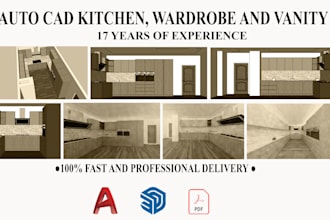 provide professional autocad drafting for kitchens, wardrobes and vanities