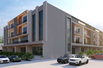 do exterior house rendering and walkthrough