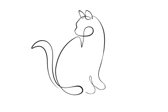 do simple continuous vector line art illustration of your any pet