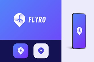 design tech, crypto, saas, website, ai and app icon logo with favicon