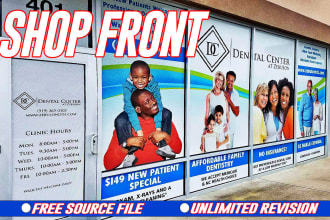 design outstanding window graphic, shopfront billboard, vinyl banner