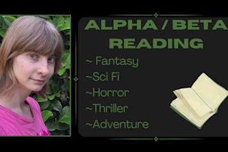 alpha or beta read your fiction book novel or novella
