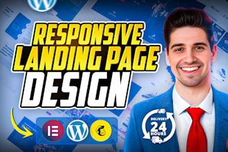 design responsive landing page and wordpress website with elementor pro
