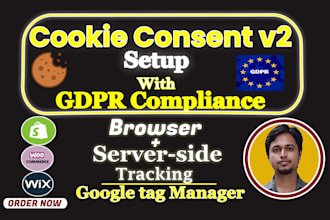 setup cookie consent mode v2 with gdpr compliance and ga4 server side tracking