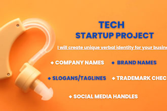 mindmap tech, business name and slogan