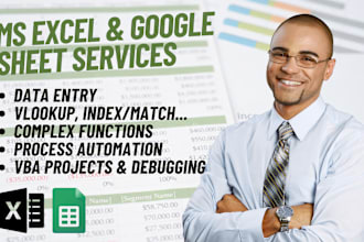 do excel worksheet automation, pivot table, vlookup, custom excel and vba code