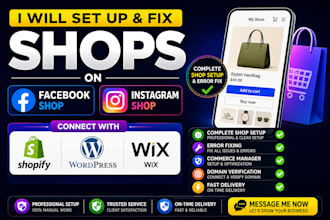 setup facebook shop, instagram shop sync with shopify