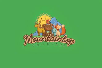 make modern children, daycare, preschool and childcare logo design