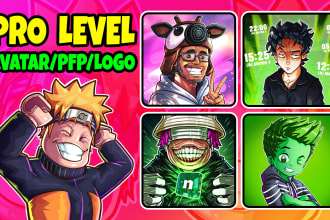 draw detailed pfp avatar logo in any style for all platforms