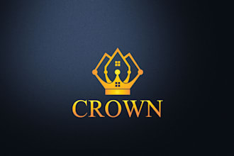 create trendy crown, jewelry, lawyer minimalist logo