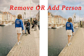 add people, logo, text or remove object, combine photo
