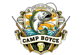 design modern fishing and hunting logo