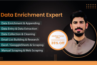 data enrichment, data appending, data entry and VA