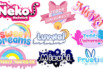 design kawaii japanese style logo for vtuber and twitch streamer