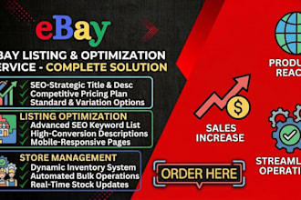do ebay listing, ebay product listing, ebay SEO listing, ebay lister