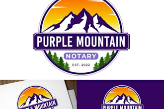 create a mountain, hill logo or icon design and brand identity for you
