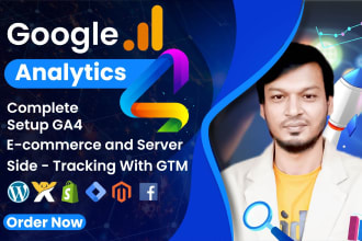setup or fix google analytics 4,ga4 server side tracking, ecommerce tracking