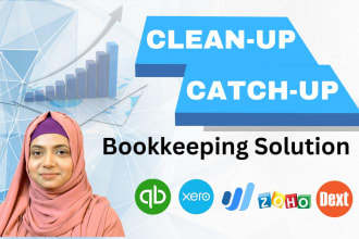 do cleanup catchup reconcile messy account on quickbooks xero
