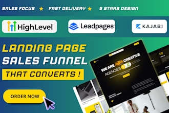 design kajabi,sales funnels, leadpages and gohighlevel