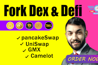 fork any dex defi dapp like gmx pump swap camelot pancake swap chain bridge ton
