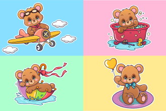 draw cartoon character, animal illustration art or stickers