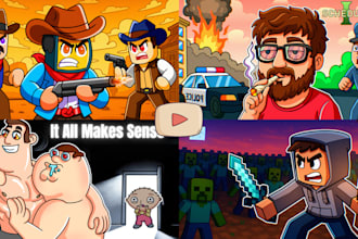 eye catching cartoon thumbnails for youtube