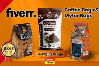 design premium coffee mylar bags pouch design and labels