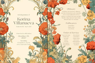 write obituaries, design tasteful funeral materials